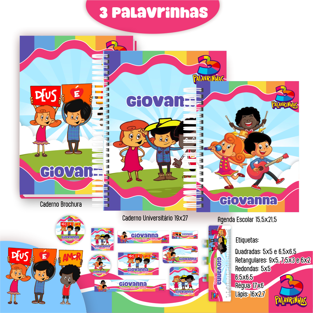 Arquivo Kit Escolar 2025 3 Palavrinhas Menina - Pamella Vieira 7