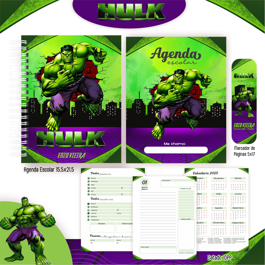 Arquivo Kit Escolar 2025 Hulk - Pamella Vieira 3