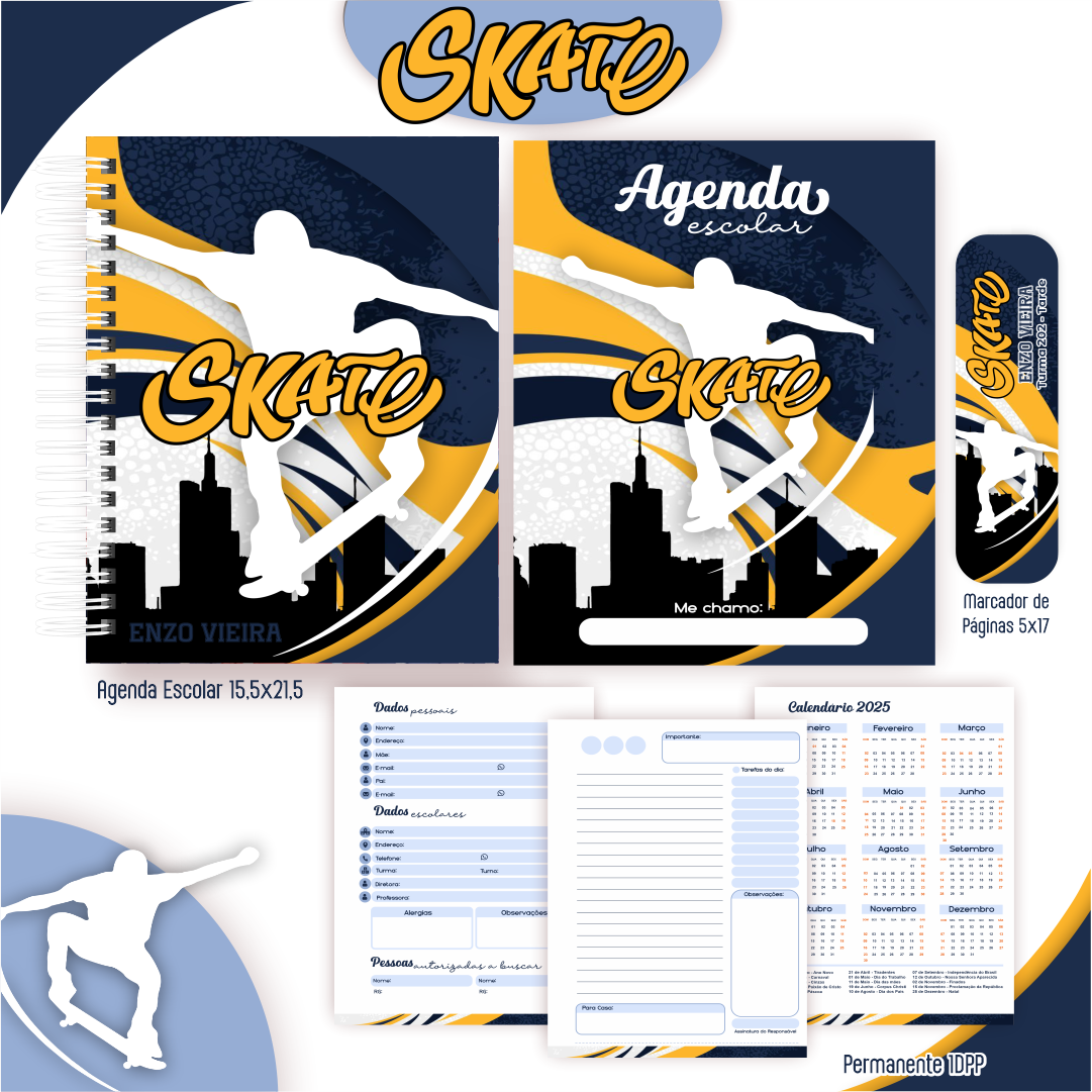 Arquivo Kit Escolar 2025 Skate - Pamella Vieira 5