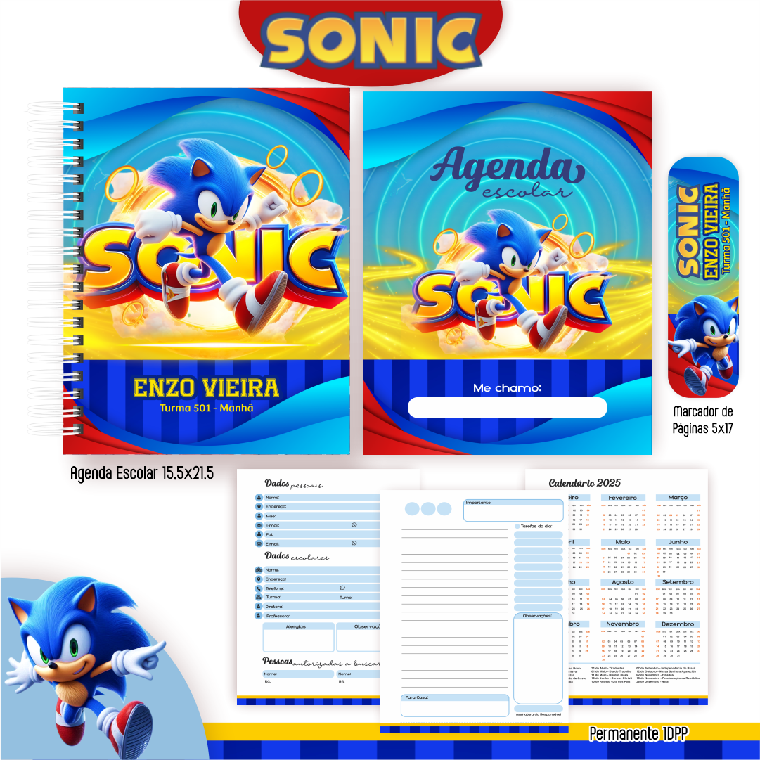 Arquivo Kit Escolar 2025 Sonic - Pamella Vieira 5