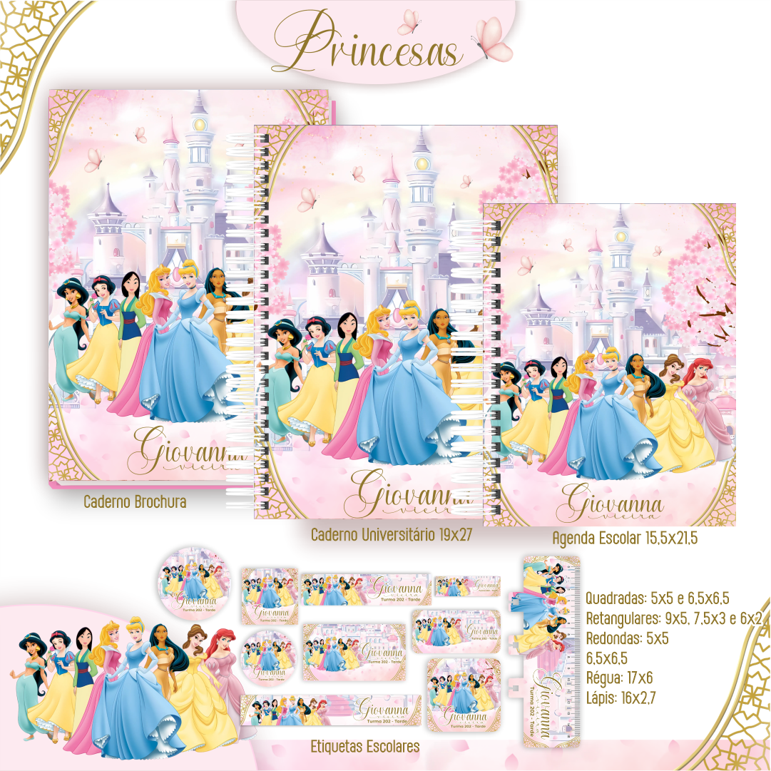 Arquivo Kit Escolar 2025 Princesas - Pamella Vieira 7