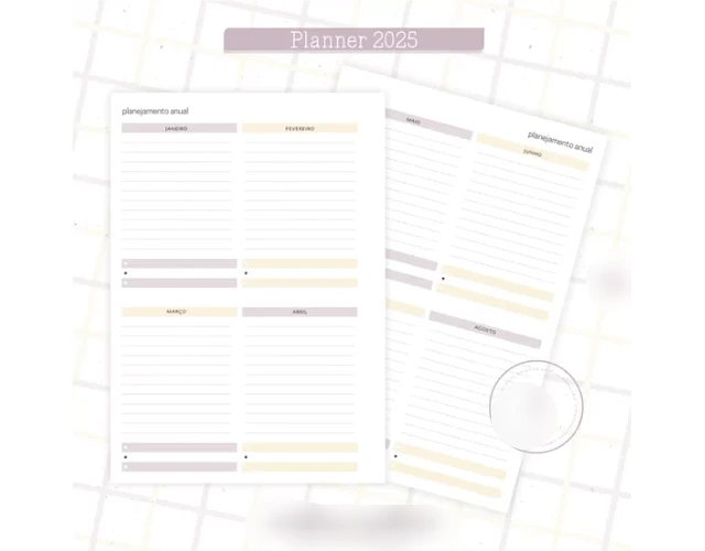 Arquivo Planner Floral 2025 Lilás e Amarelo - Criativa Afetiva 14