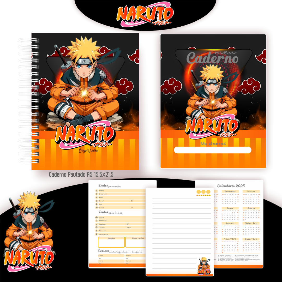 Arquivo Kit Escolar 2025 Naruto - Pamella Vieira 3