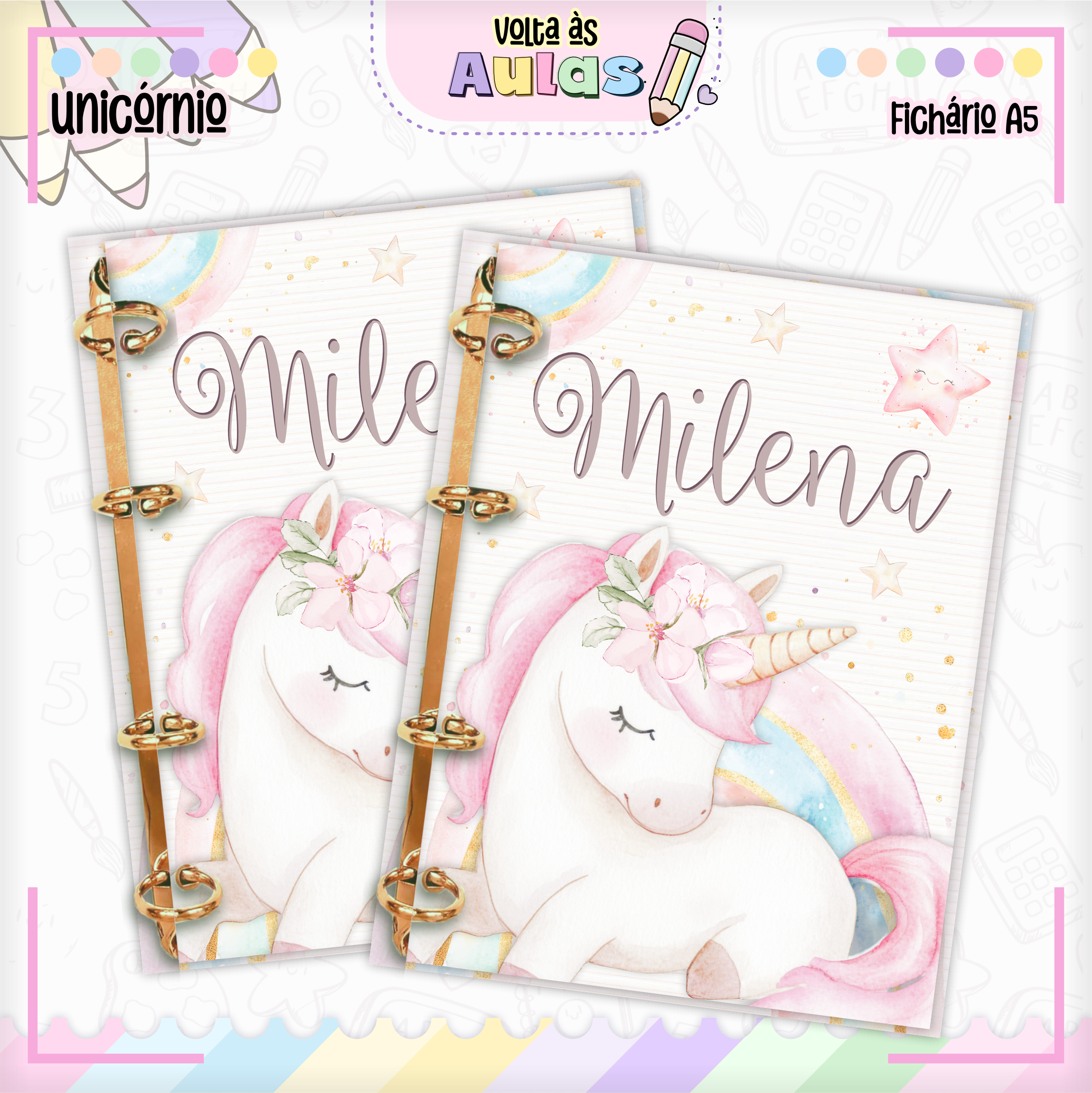 Arquivo Encadernação Kit Escolar Unicórnio - Lina Criativa 5