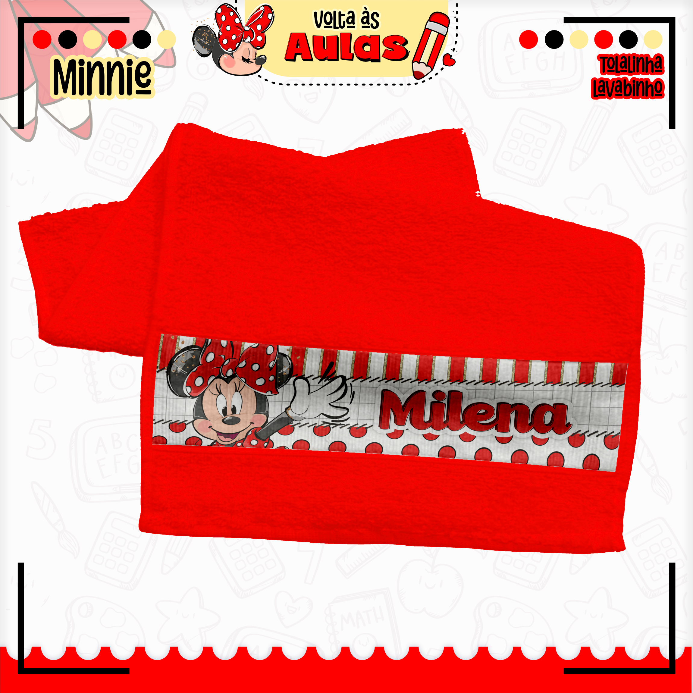 Arquivo Encadernação Kit Escolar Minnie Vermelha - Lina Criativa 4