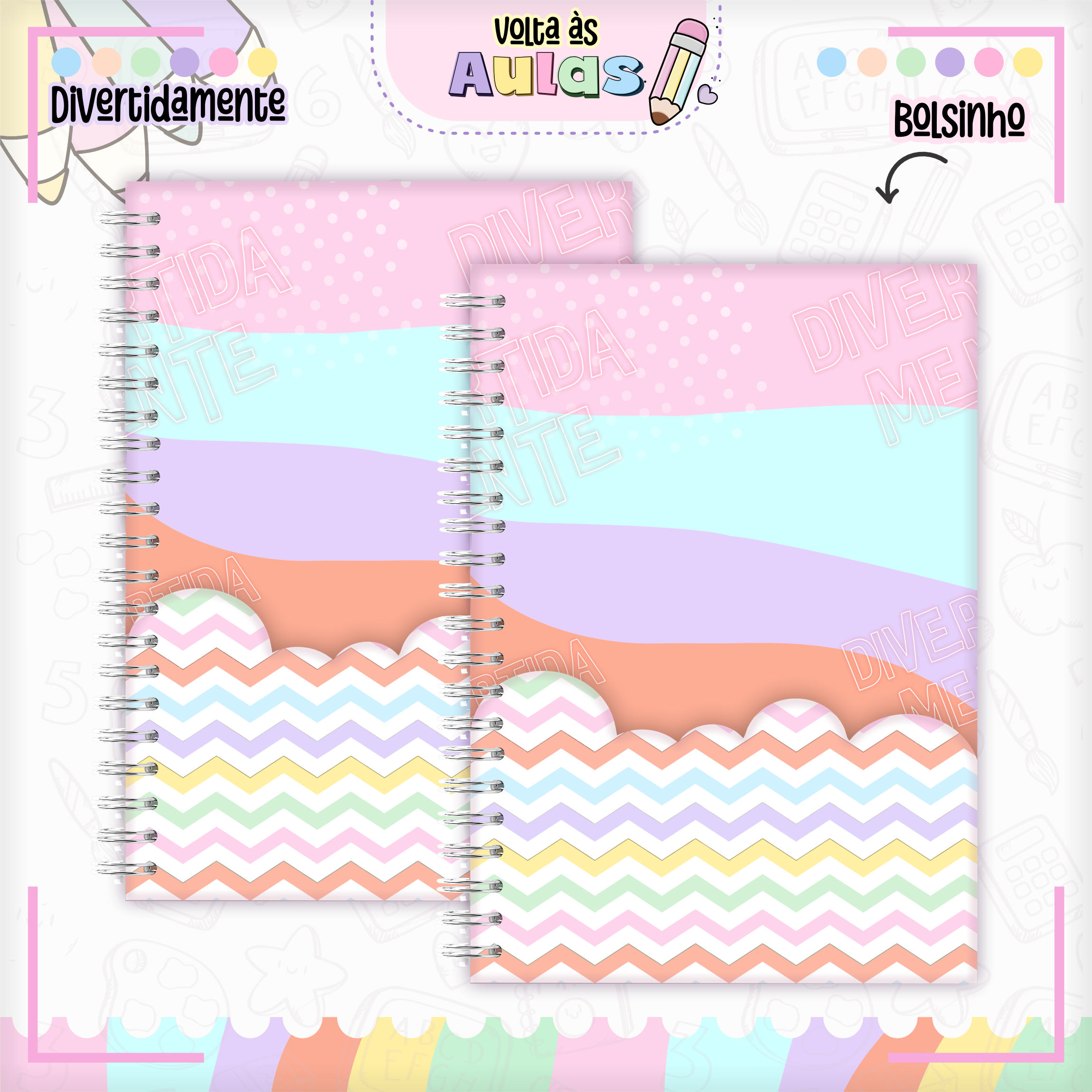 Arquivo Encadernação Kit Escolar Divertidamente Menina - Lina Criativa 7