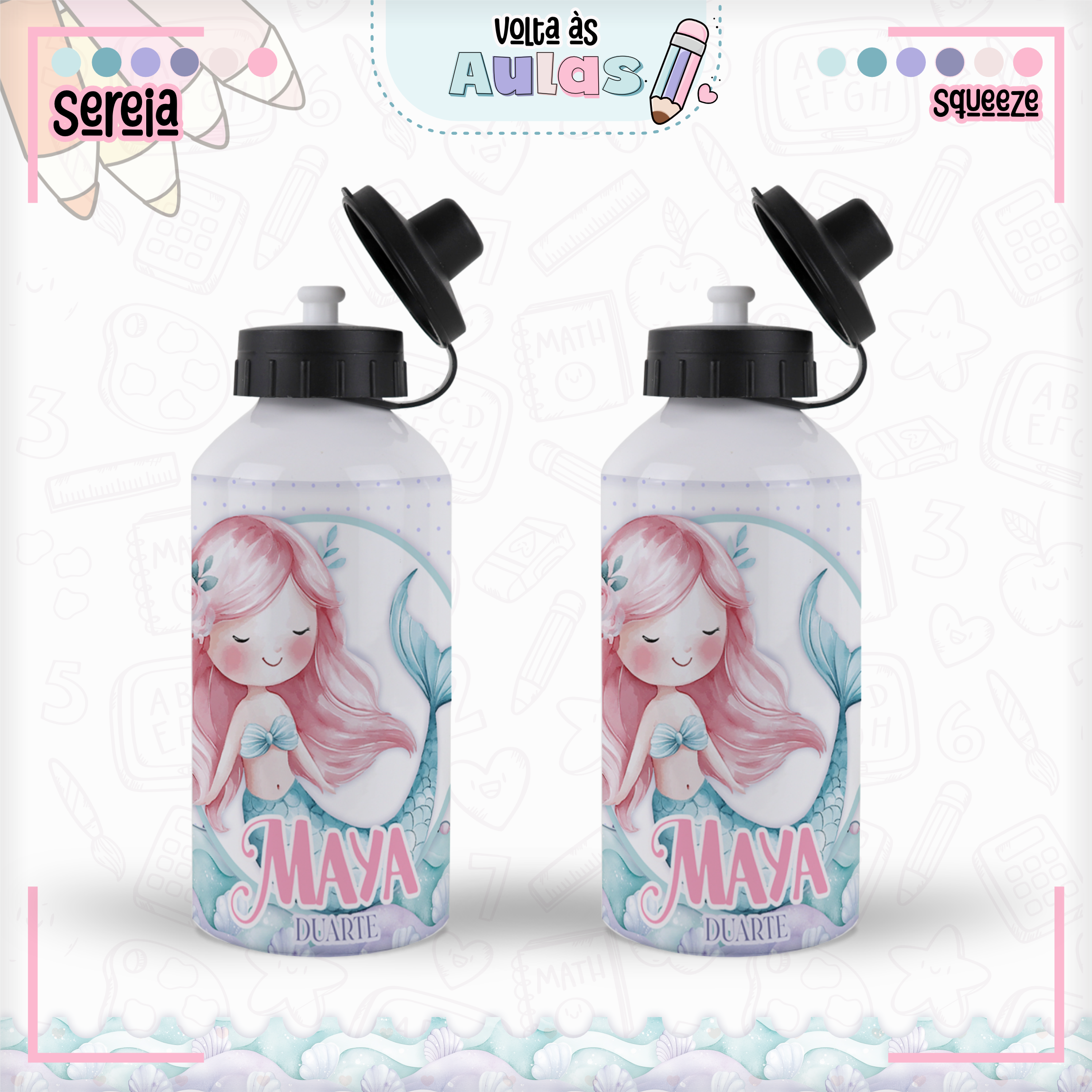 Arquivo Encadernação Kit Escolar Sereia - Lina Criativa 11