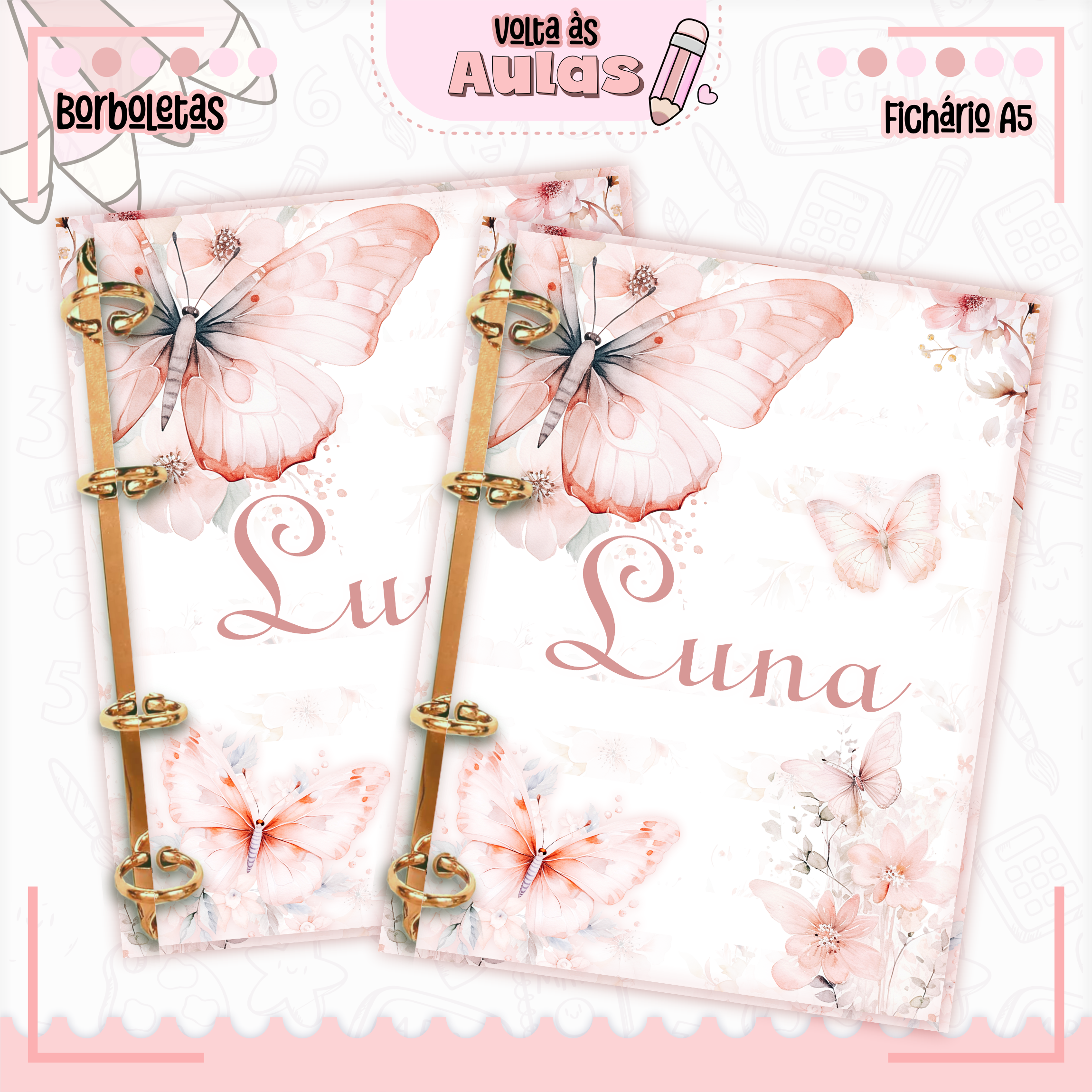 Arquivo Encadernação Kit Escolar Borboletas - Lina Criativa 7