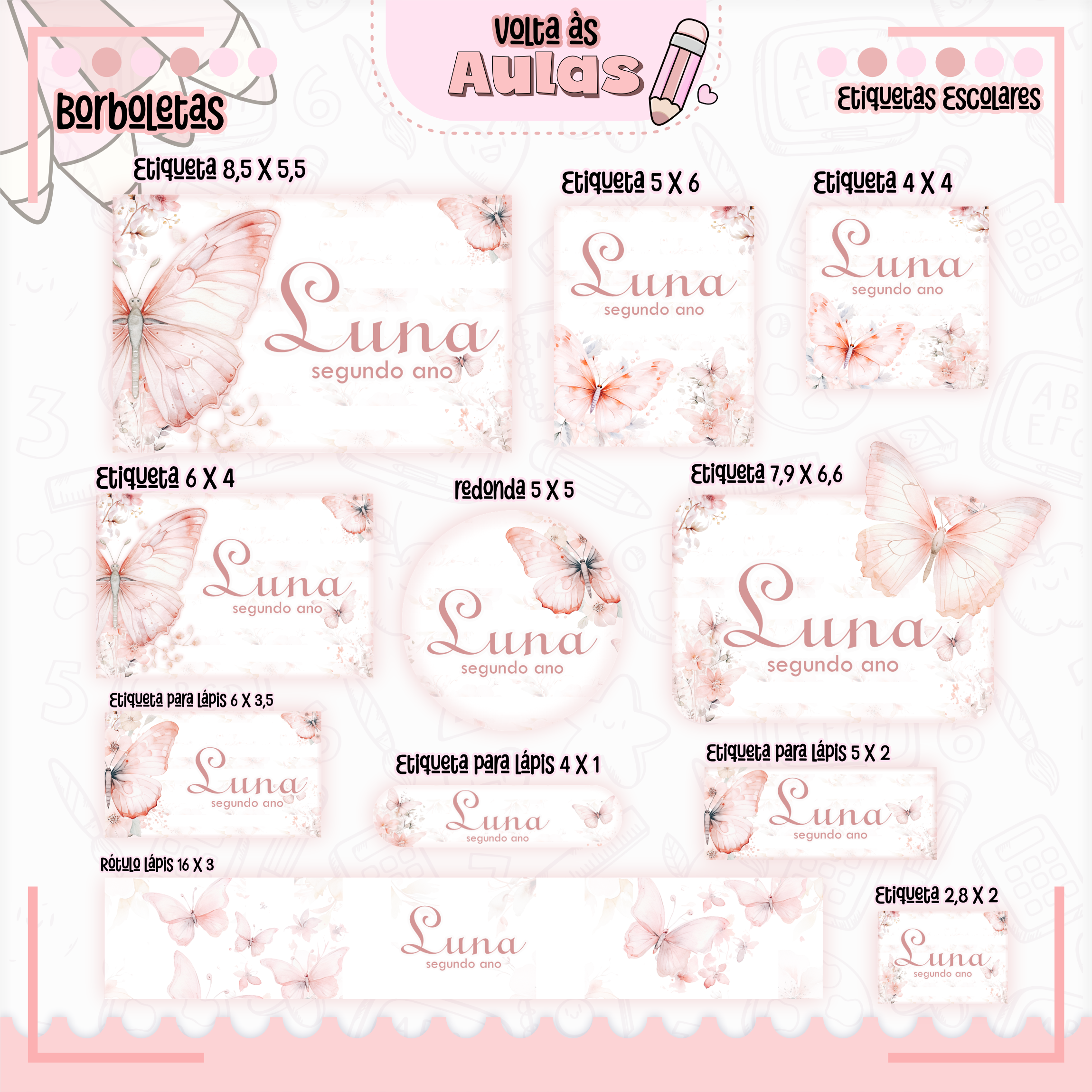 Arquivo Encadernação Kit Escolar Borboletas - Lina Criativa 13