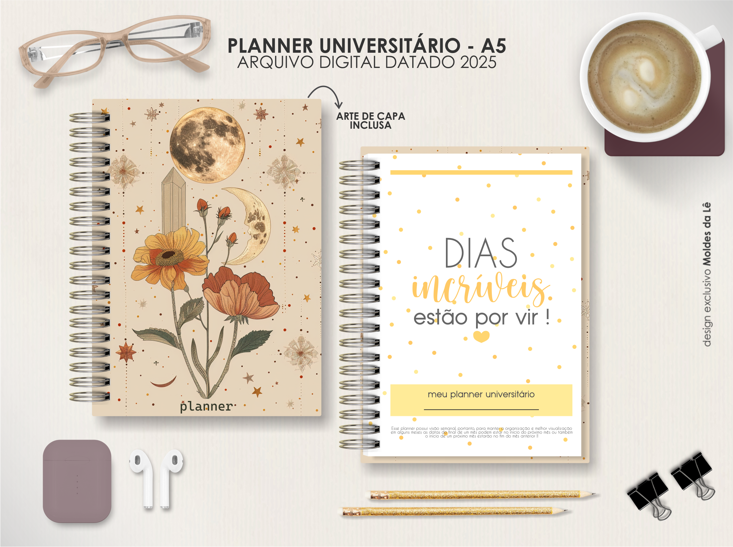 Arquivo Coleção Mística - Planner Universitário Horizontal Permanente - Moldes da Le 3