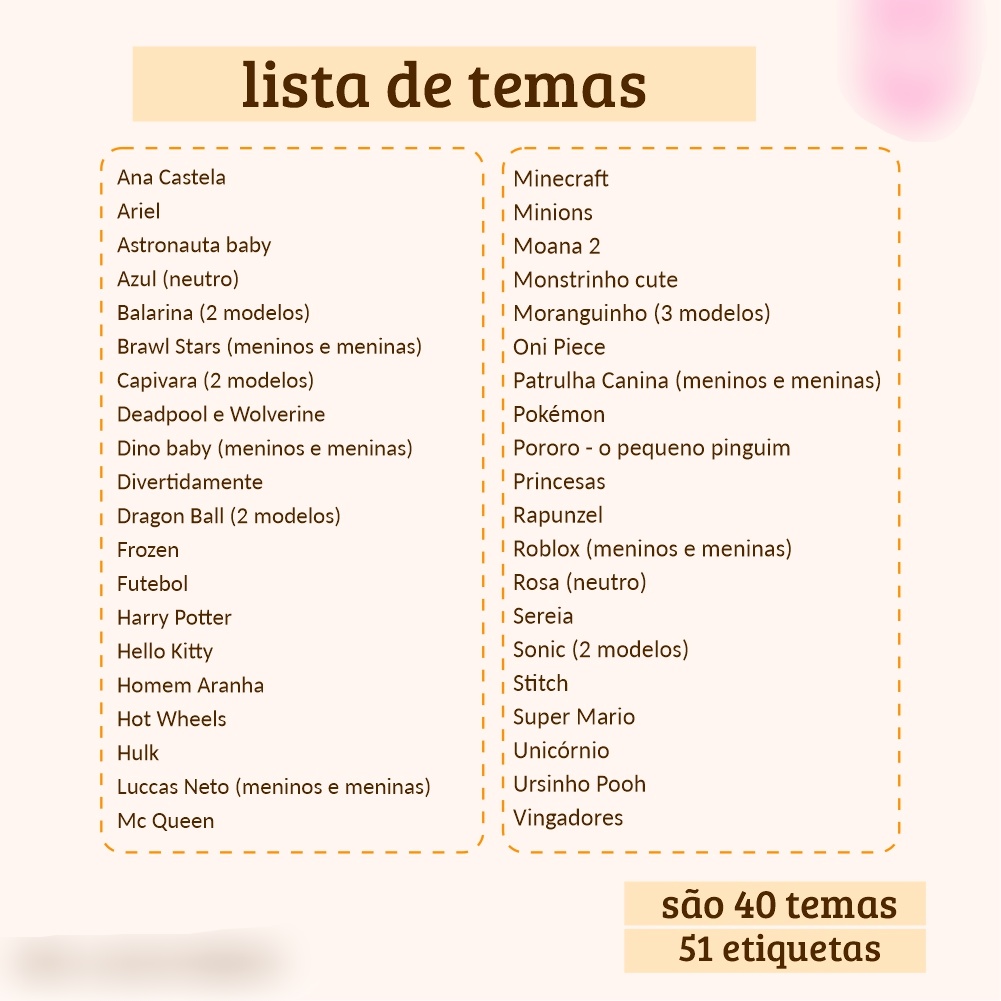 Arquivo Combo Etiquetas Escolares 40 temas - BM ARQUIVOS 2