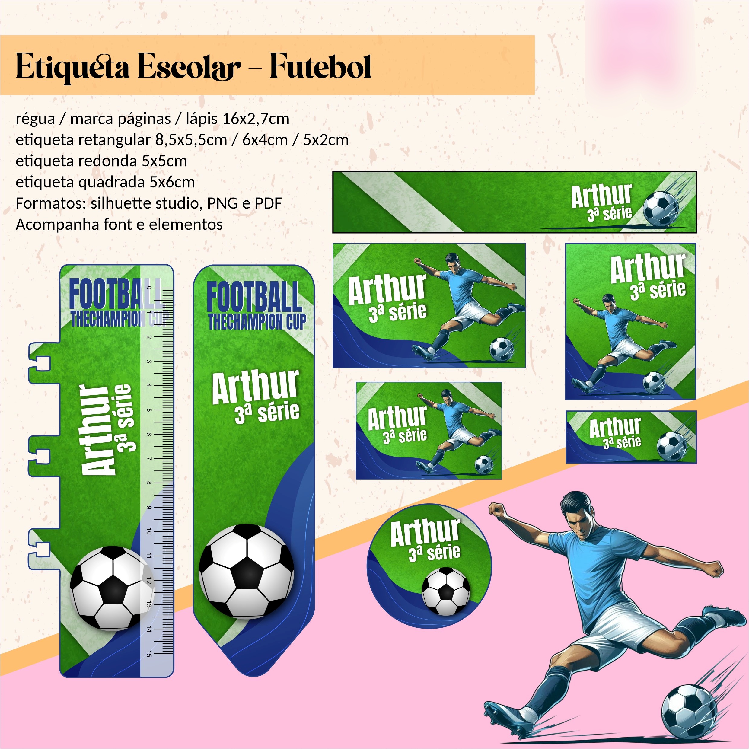 Arquivo Etiqueta Escolar Futebol - BM ARQUIVOS 1