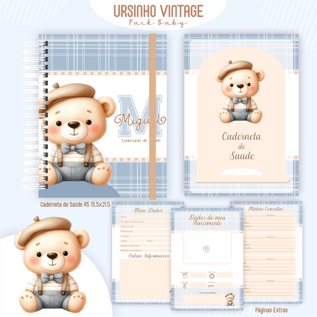 Arquivo Encadernação Baby Ursinho Vintage - PAMELLA VIEIRA 3