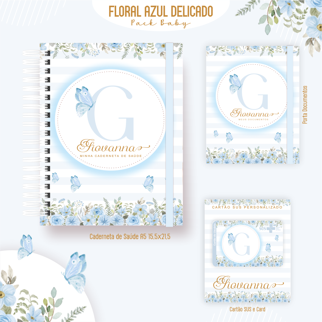 Arquivo Encadernação Baby Floral Azul Delicado - PAMELLA VIEIRA 4