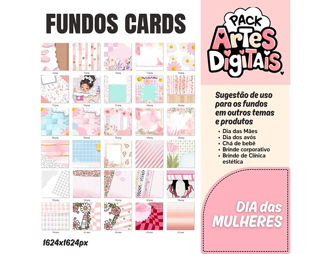 Arquivo Dia da Mulher Combo Cards + Fundos - PANDOCA 8