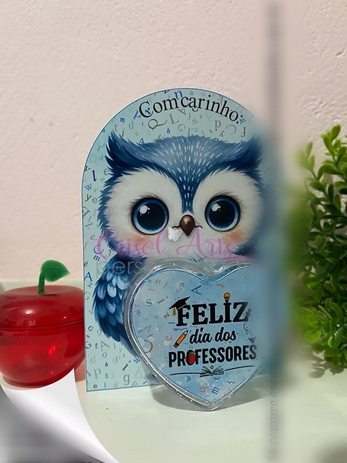 ARQUIVO DIA DOS PROFESSORES MINI CARTÃO CORUJINHA - CRISOLART 1