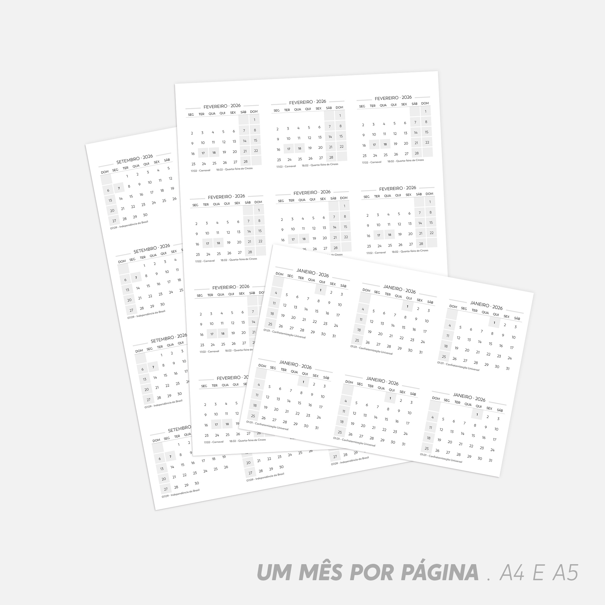 Arquivo Super Combo de Calendário de Mesa 2026 - Nilmara 11