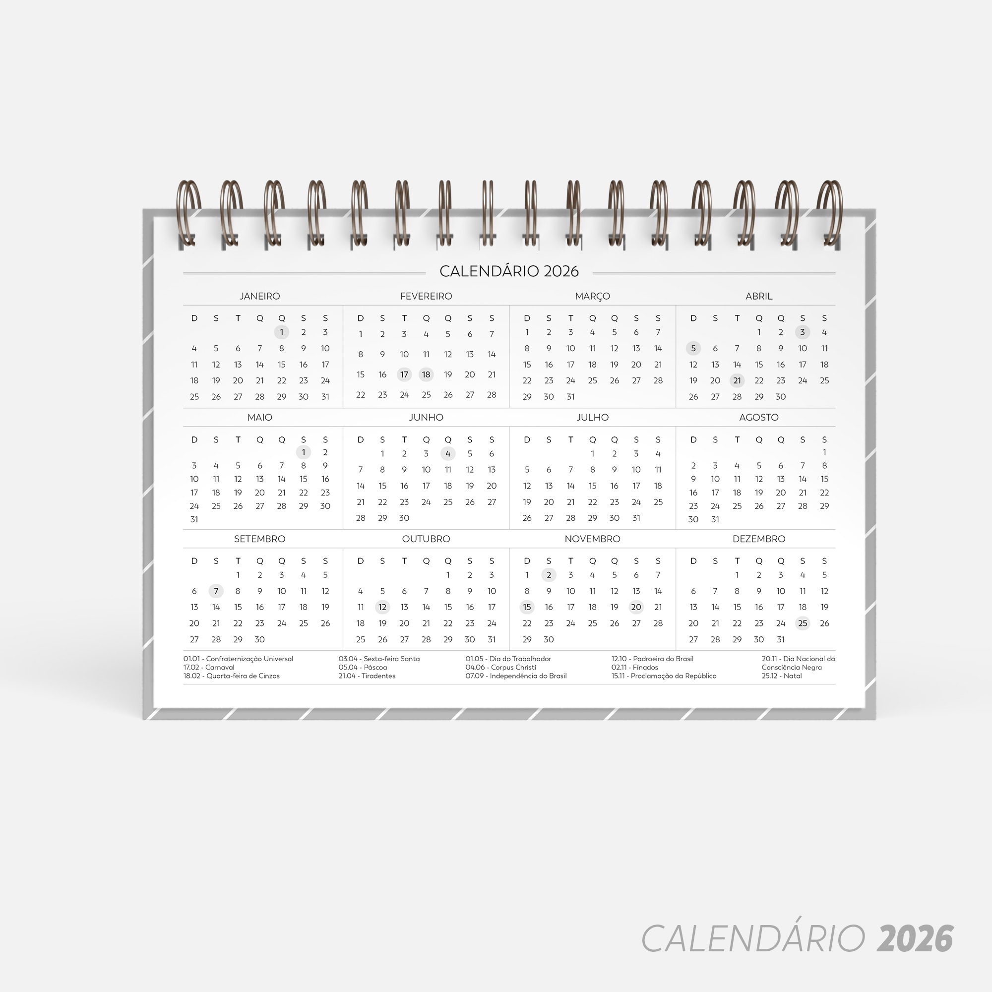 Arquivo Super Combo de Calendário de Mesa 2026 - Nilmara 19