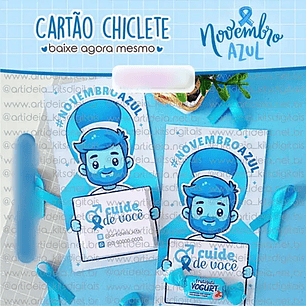 ARQUIVO NOVEMBRO AZUL CARD CHICLETE - ART IDEIA