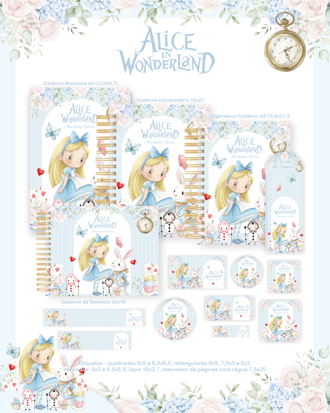 Arquivo Encadernação Escolar 2026 Alice no Pais das Maravilhas - Pamella Vieira 1