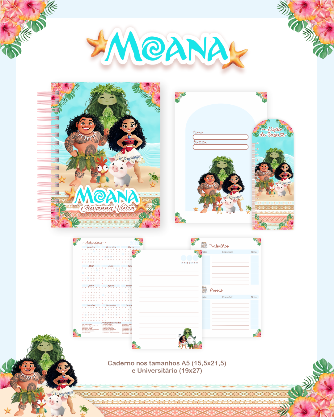 Arquivo Encadernação Escolar 2026 Moana - Pamella Vieira 2