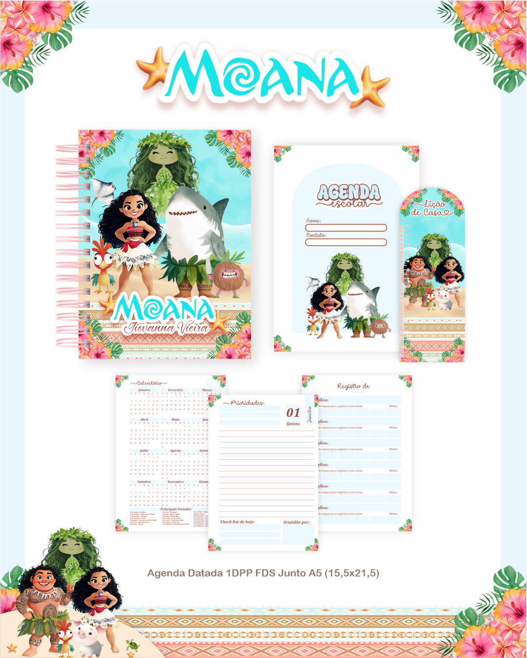 Arquivo Encadernação Escolar 2026 Moana - Pamella Vieira 3