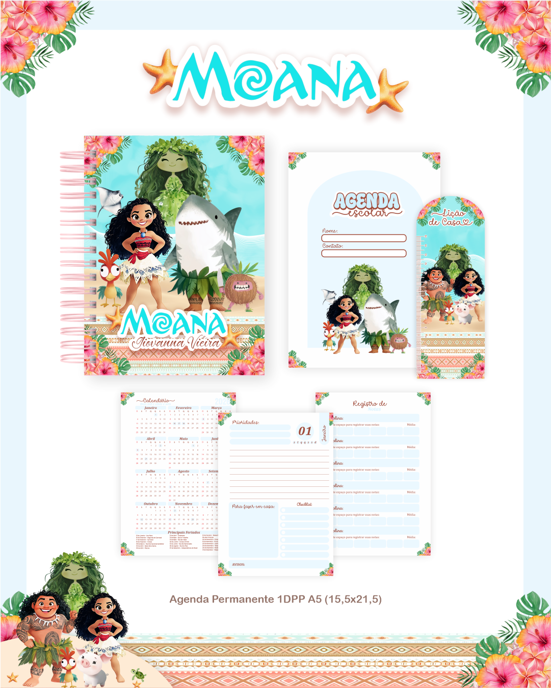 Arquivo Encadernação Escolar 2026 Moana - Pamella Vieira 5