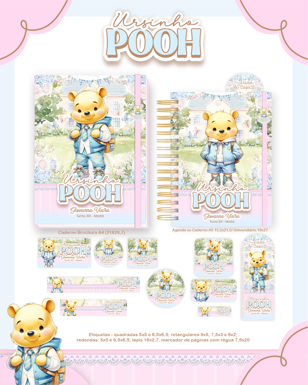 Arquivo Encadernação Escolar 2026 Ursinho Pooh - Pamella Vieira 5