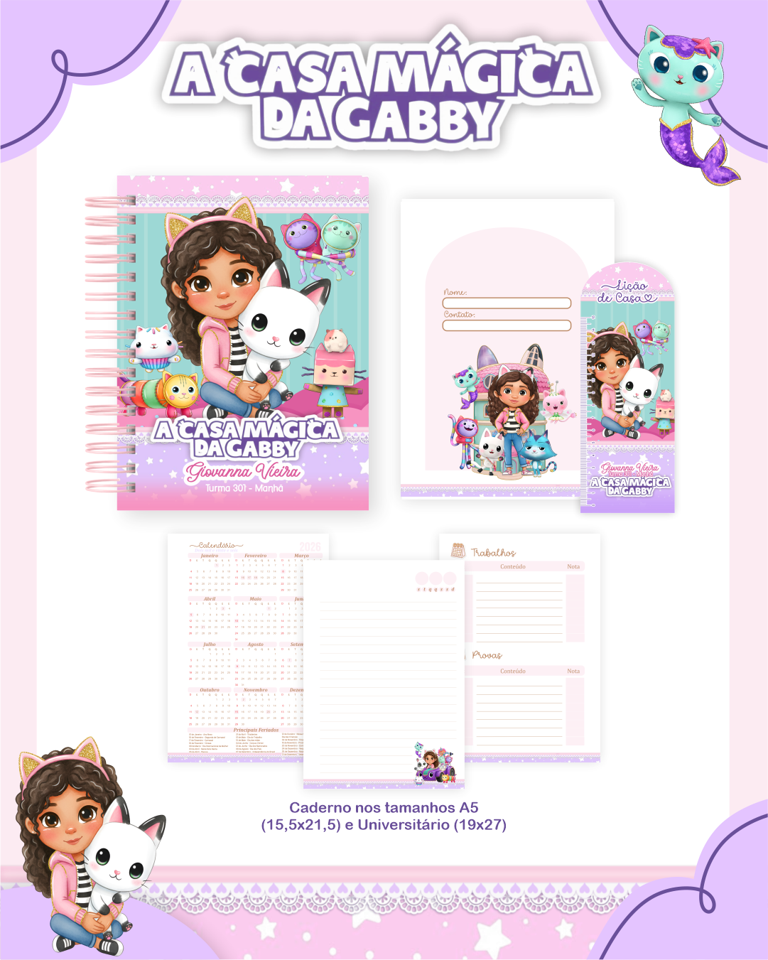 Arquivo Encadernação Escolar 2026 A Casa mágica da Gabby - Pamella Vieira 2