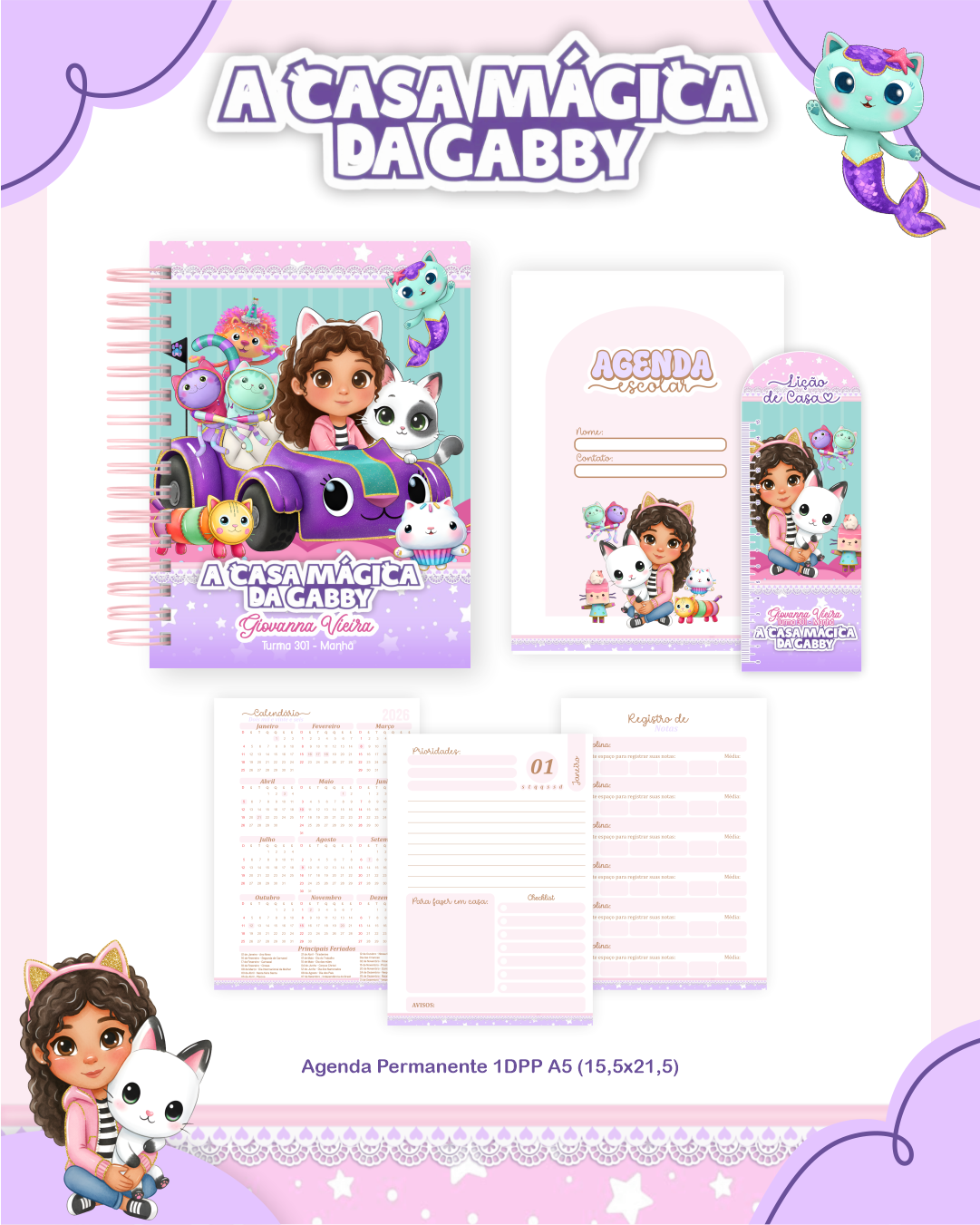 Arquivo Encadernação Escolar 2026 A Casa mágica da Gabby - Pamella Vieira 5