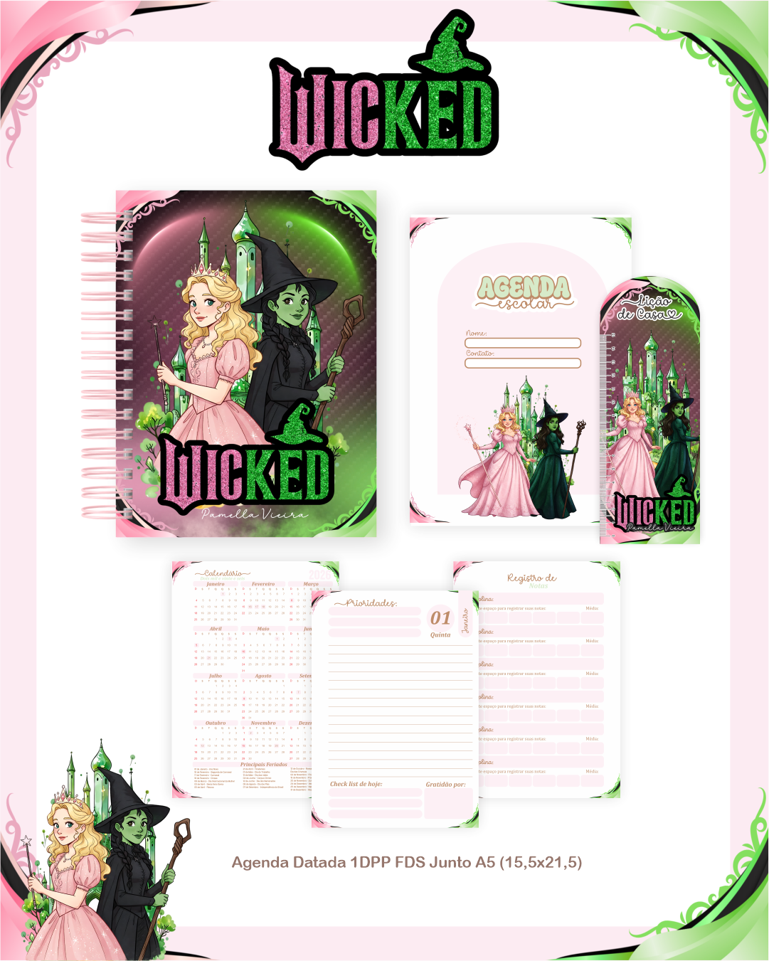 Arquivo Encadernação Escolar 2026 Wicked - Pamella Vieira 4