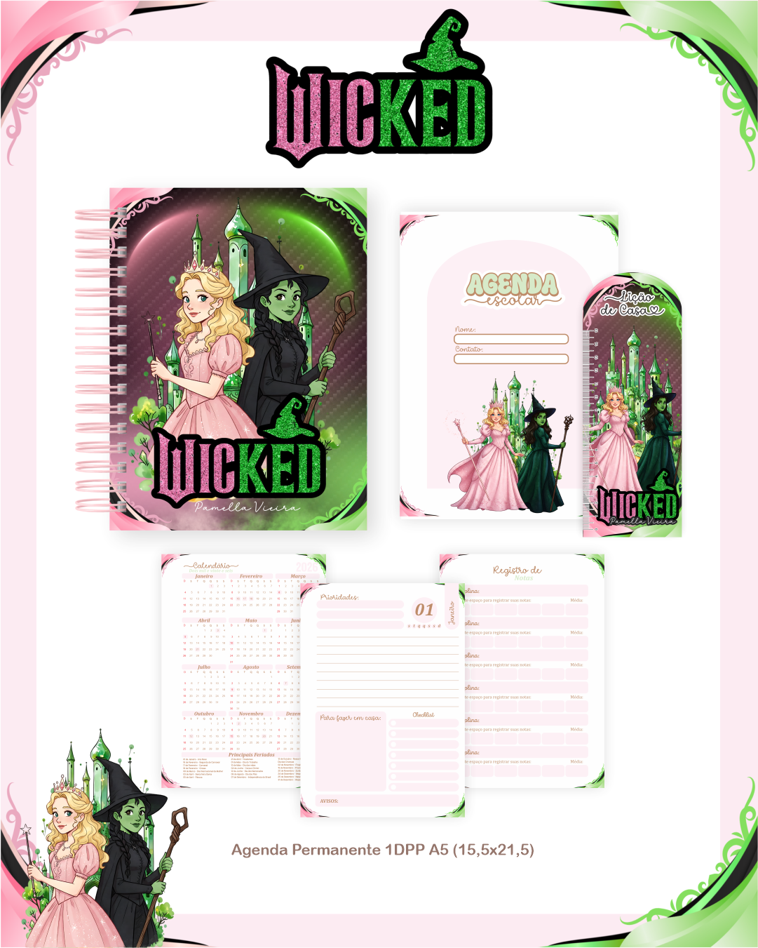 Arquivo Encadernação Escolar 2026 Wicked - Pamella Vieira 5