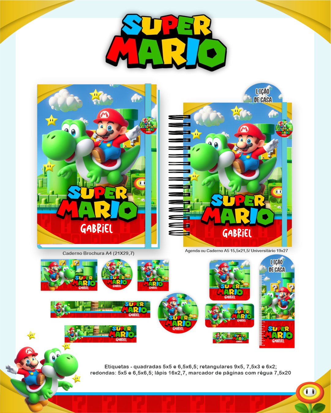 Arquivo Encadernação Escolar 2026 Super Mario - Pamella Vieira 5