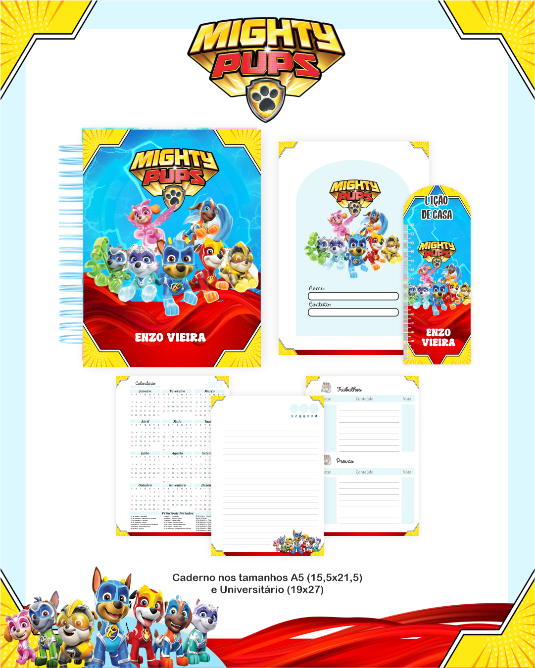 Arquivo Encadernação Escolar 2026 Patrulha Canina - Pamella Vieira  3