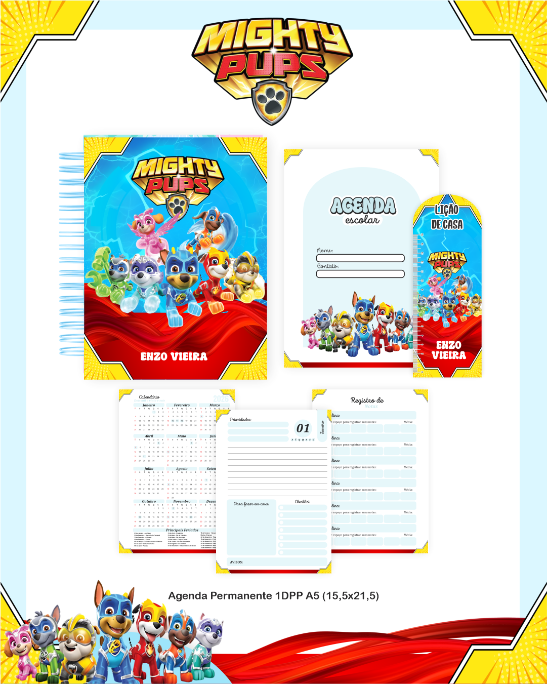 Arquivo Encadernação Escolar 2026 Patrulha Canina - Pamella Vieira  5