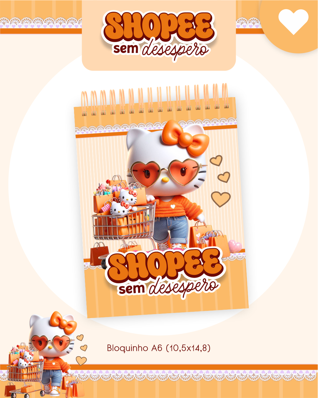 Arquivo Encadernação Combo Financeiro Hello Kitty Shopee - Pamella Vieira 3