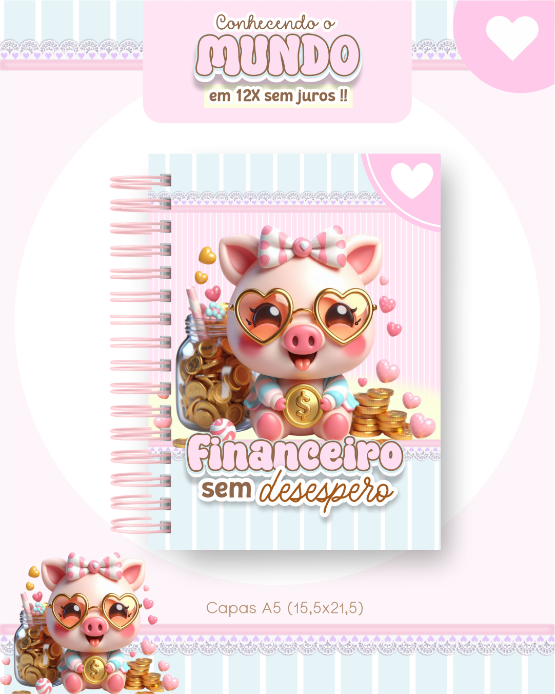 Arquivo Encadernação Combo Financeiro Porquinha - Pamella Vieira 3
