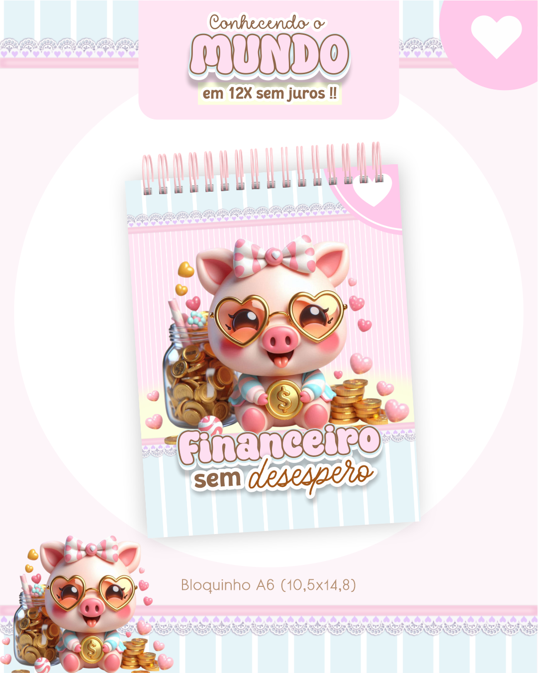 Arquivo Encadernação Combo Financeiro Porquinha - Pamella Vieira 4