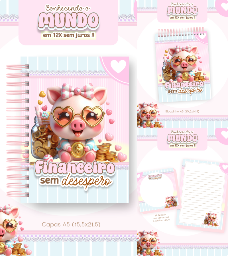 Arquivo Encadernação Combo Financeiro Porquinha - Pamella Vieira 1