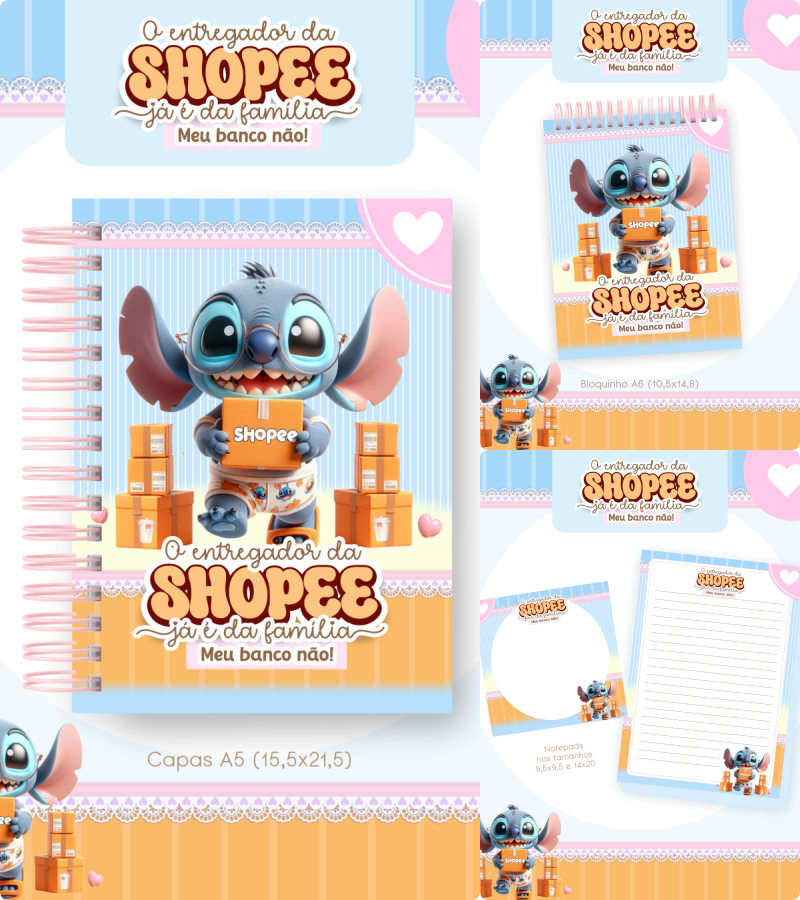 Arquivo Encadernação Combo Financeiro Stitch Shopee - Pamella Vieira 1