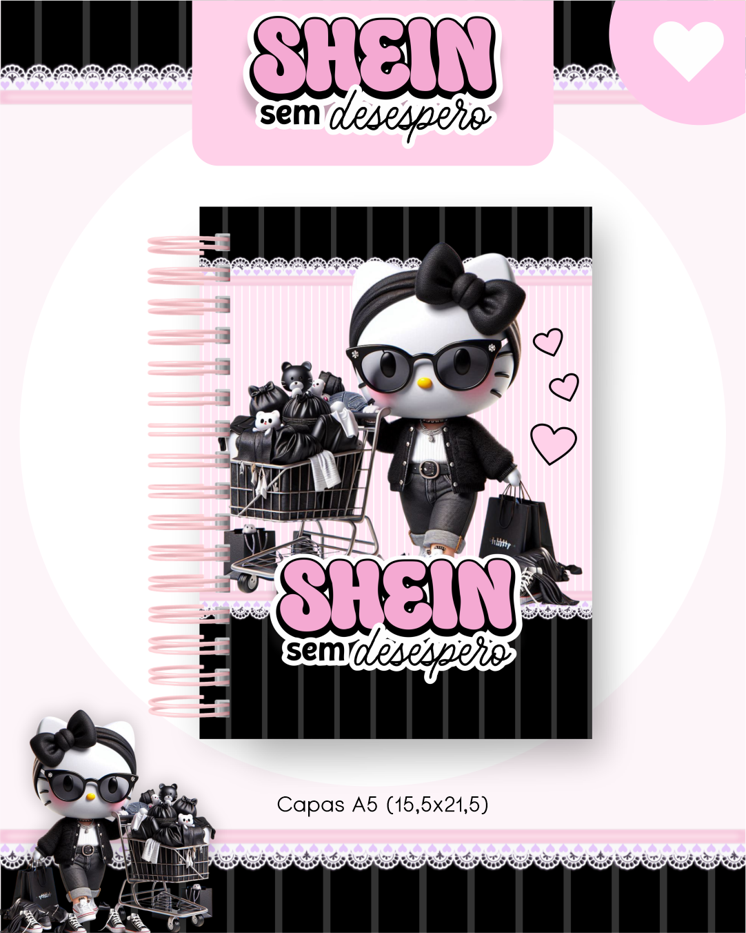 Arquivo Encadernação Combo Financeiro Hello Kitty Shein - Pamella Vieira 4