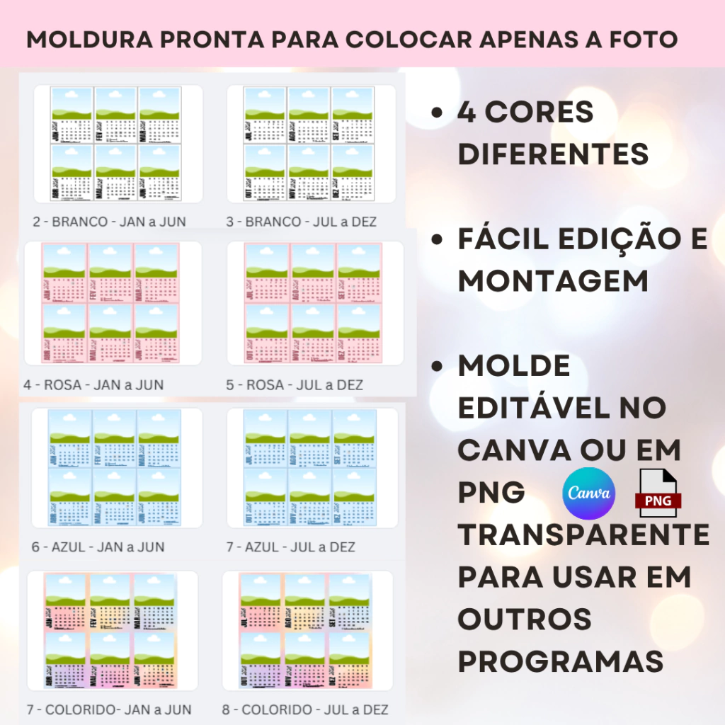 Arquivo Molde Calendário Polaroid 2026 - FADINHA FAZ ARTE 2
