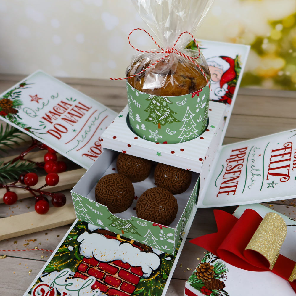 Arquivo Natal Caixa Explosão Mini Panetone e Doces - Chuvinha de Papel 2