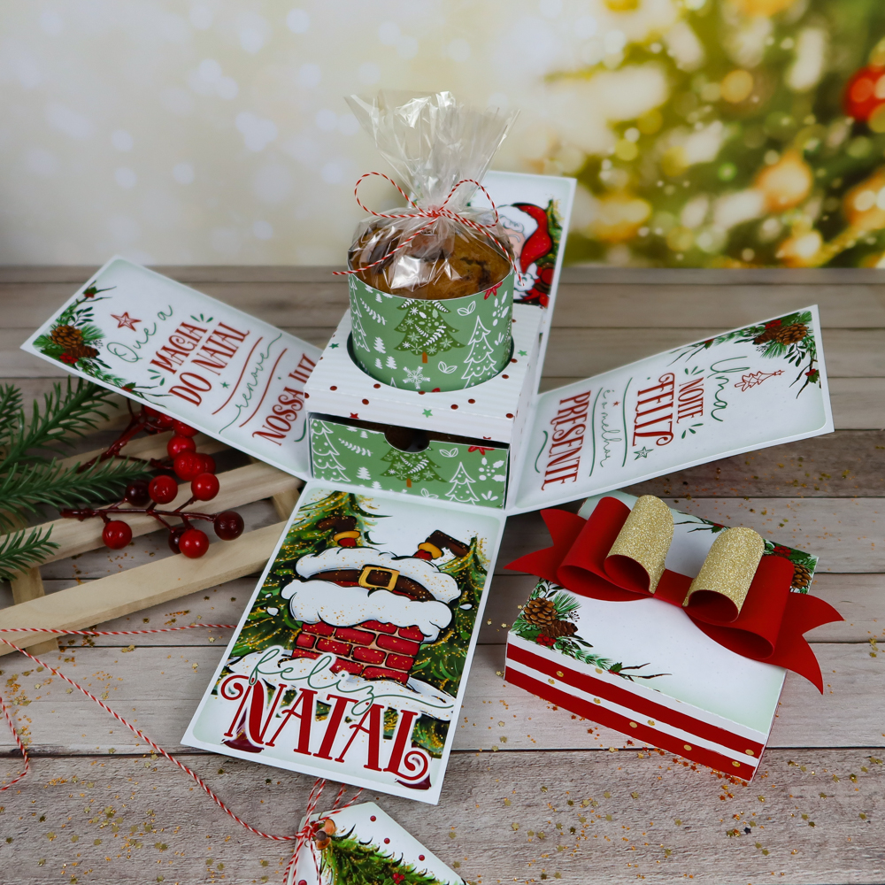 Arquivo Natal Caixa Explosão Mini Panetone e Doces - Chuvinha de Papel 4