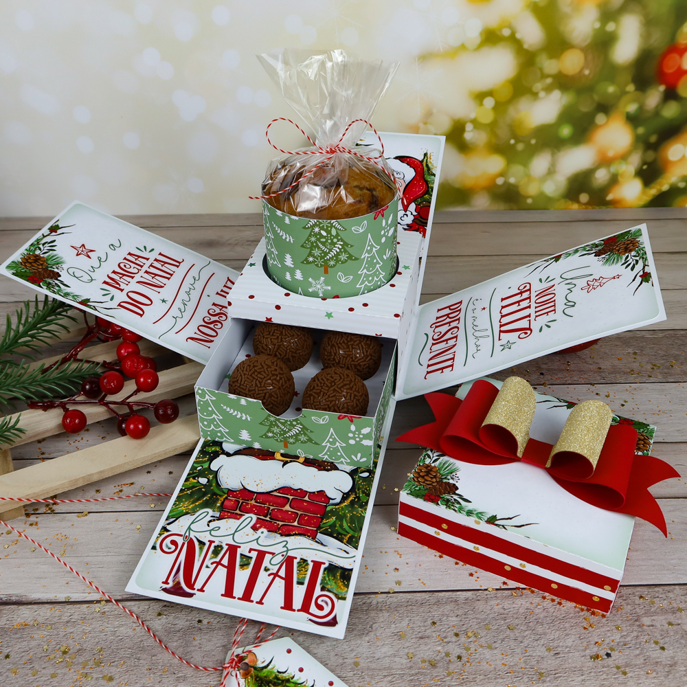 Arquivo Natal Caixa Explosão Mini Panetone e Doces - Chuvinha de Papel 5