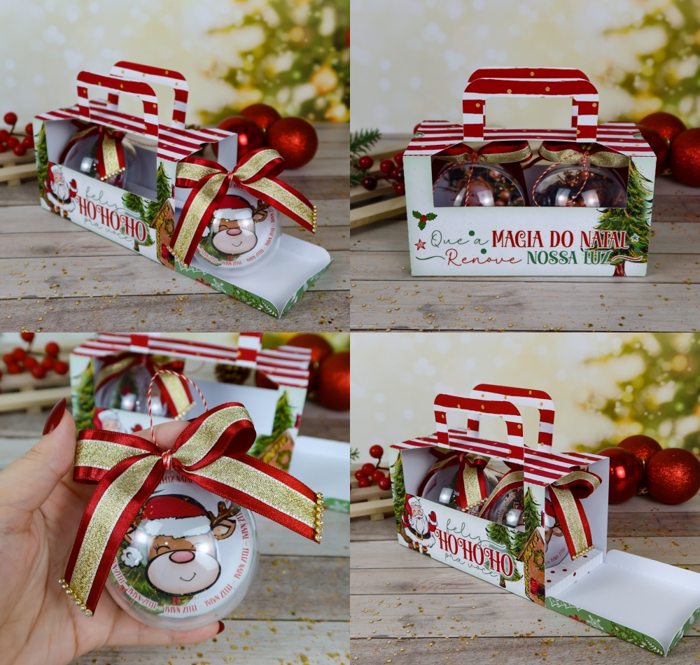 Arquivo Natal Caixa para 2 Esferas - Chuvinha de Papel 1