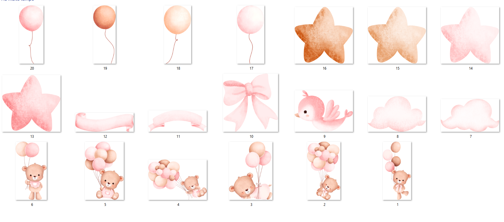 Arquivo Kit Digital Ursinhas Rosa com balões  2