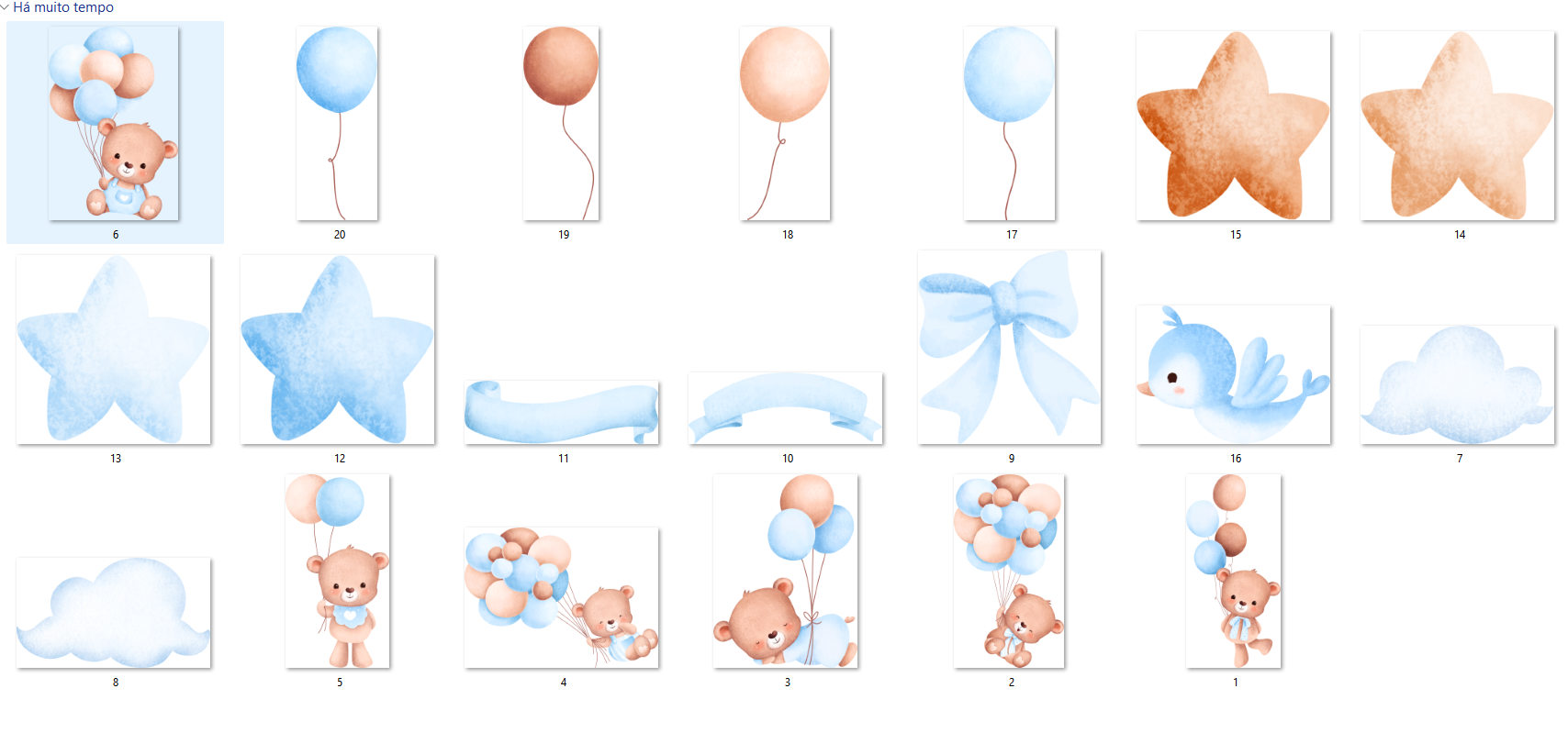 Arquivo Kit Digital Usinhos Azul com Balões  2