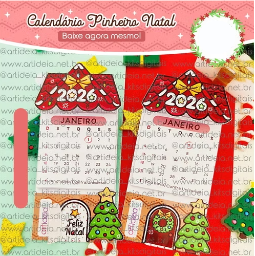 Arquivo Natal Calendário Pinheiro 2026 - ART IDEIA 1