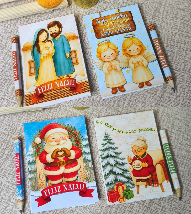 Arquivo Natal Bloquinho 7x10 e mini lápis - DESENHITOS DA JANA 1
